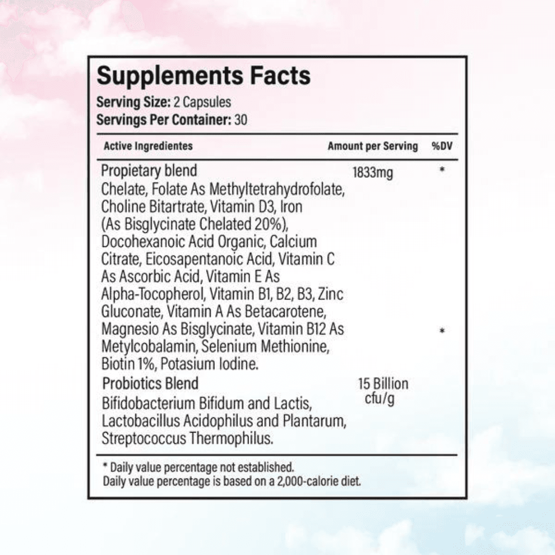 PRENATAL VITAMIN FOR YOUR BABY 60 CAPS VIDA SUPPLEMENT