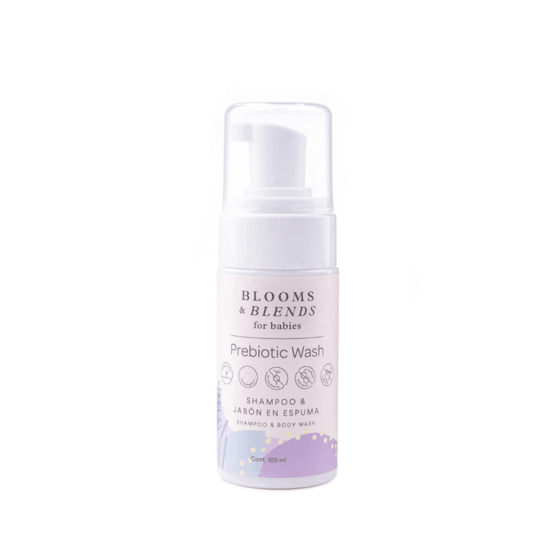 MINI PREBIOTIC WASH 100ML / SHAMPOO Y JABON EN ESPUMA BLOOMS & BLENDS BABIES BB FAMILY
