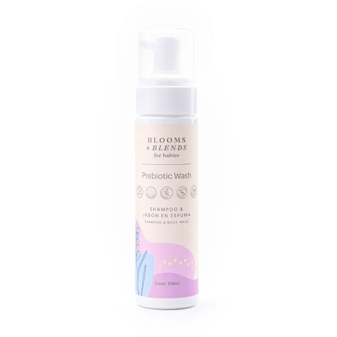 PREBIOTIC WASH 210ML / SHAMPOO Y JABON EN ESPUMA BLOOMS & BLENDS BABIES BB FAMILY