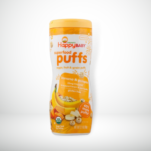 CEREAL INFLADO PUFFS PLATANO Y CALABAZA HAPPY BABY  60 GR