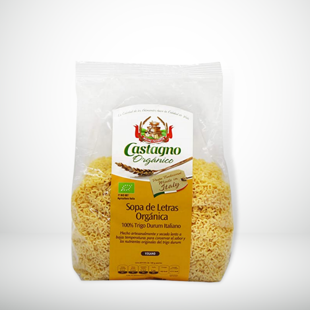 PASTA ORGANICA DE TRIGO ALFABETO 500 GR CASTAGNO