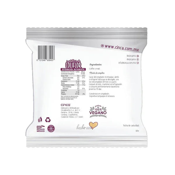 TORTILLAS DE COLIFLOR 240 GR CINCA ENVIO SOLO CDMX