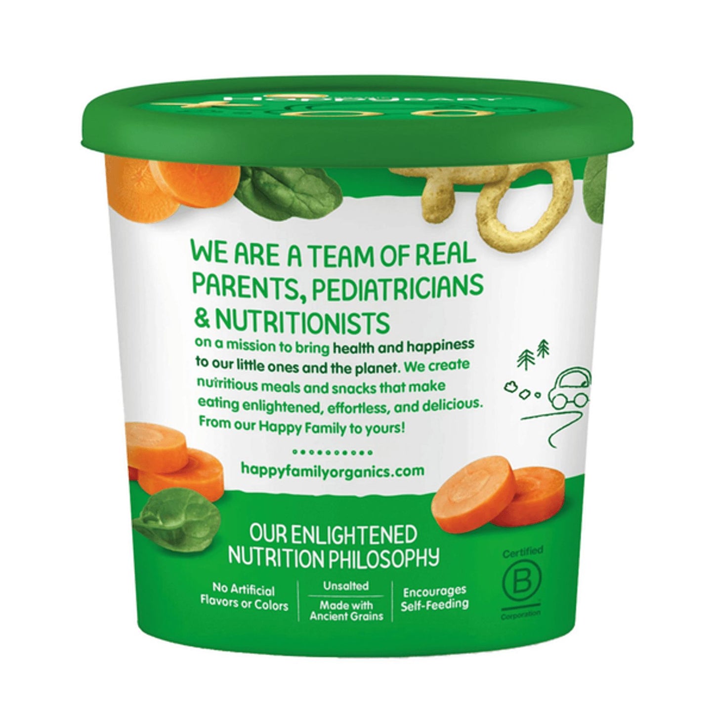 BOTANA SABOR CREMA DE ESPINACA Y ZANAHORIA 42.5 GR HAPPYBABY