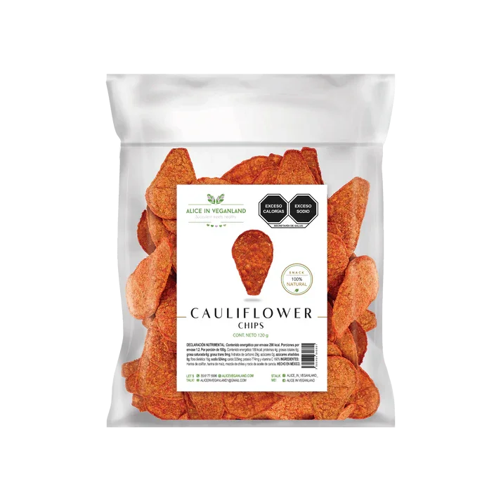 CHIPS COLIFLOR ADOBADA 120 GR ALICE VEGALAND
