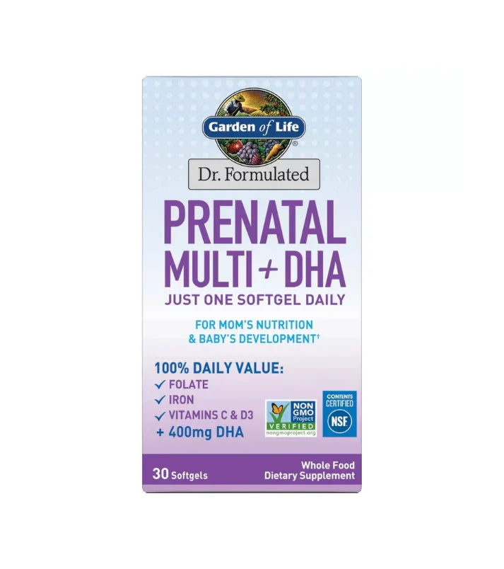 PRENATAL MULTI + DHA 30 CAPS VITAMIN CODE RAW