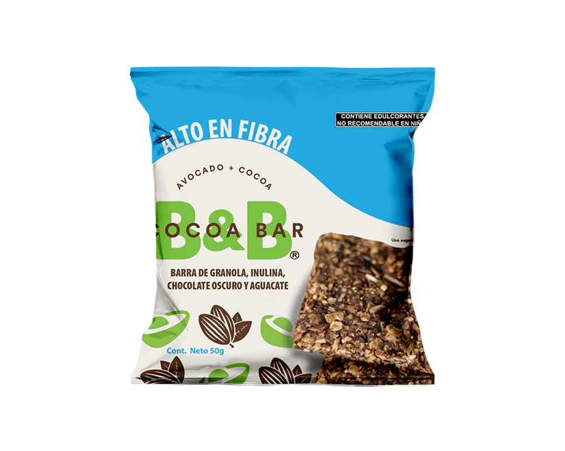 BARRITA DE AGUACATE CON CHOCOLATE AMARGO ALTO EN FIBRA