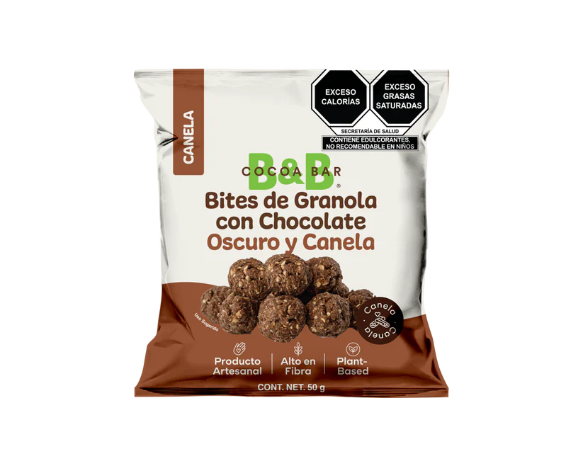 BITES DE GRANOLA CON CHOCOLATE OSCURO Y CANELA