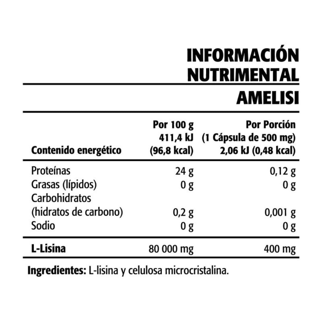 AMELISI L-LISINA 100 CAPS ULTRAGENICS HEMAGIC