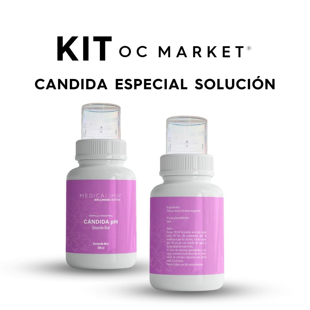 KIT CANDIDA ESPECIAL SOLUCION, EXTRACTO Y SHAMPOO MEDICALIMA