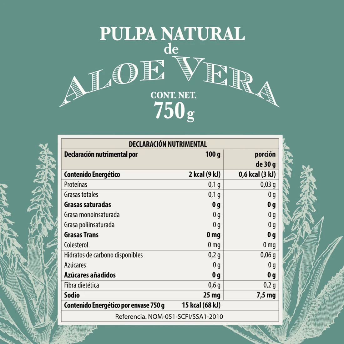 PULPA NATURAL DE ALOE VERA 750 Grs BOUTIQUE HERBAL