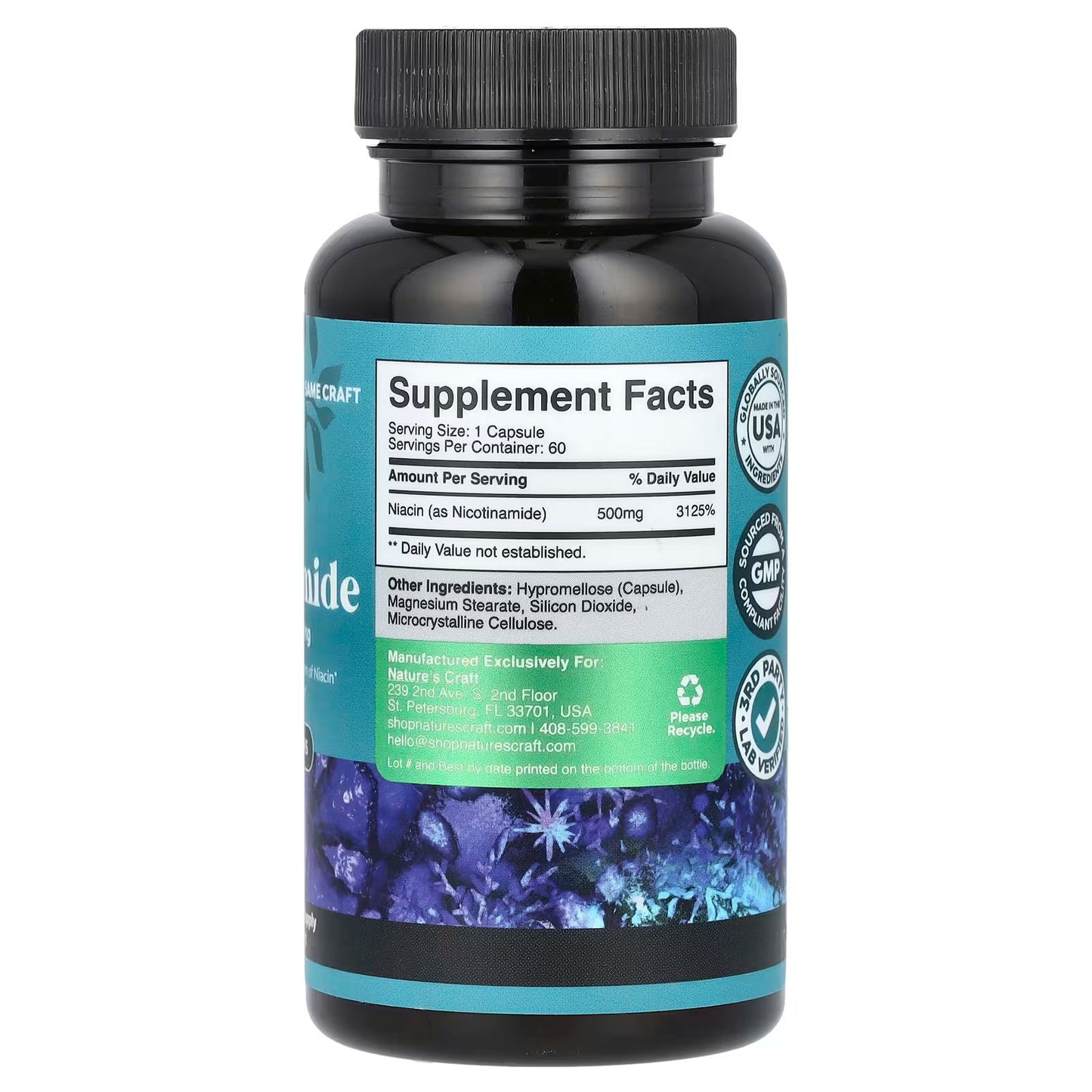 NICOTINAMIDA 500 MG 60 CAPSULAS NATURES CRAFT
