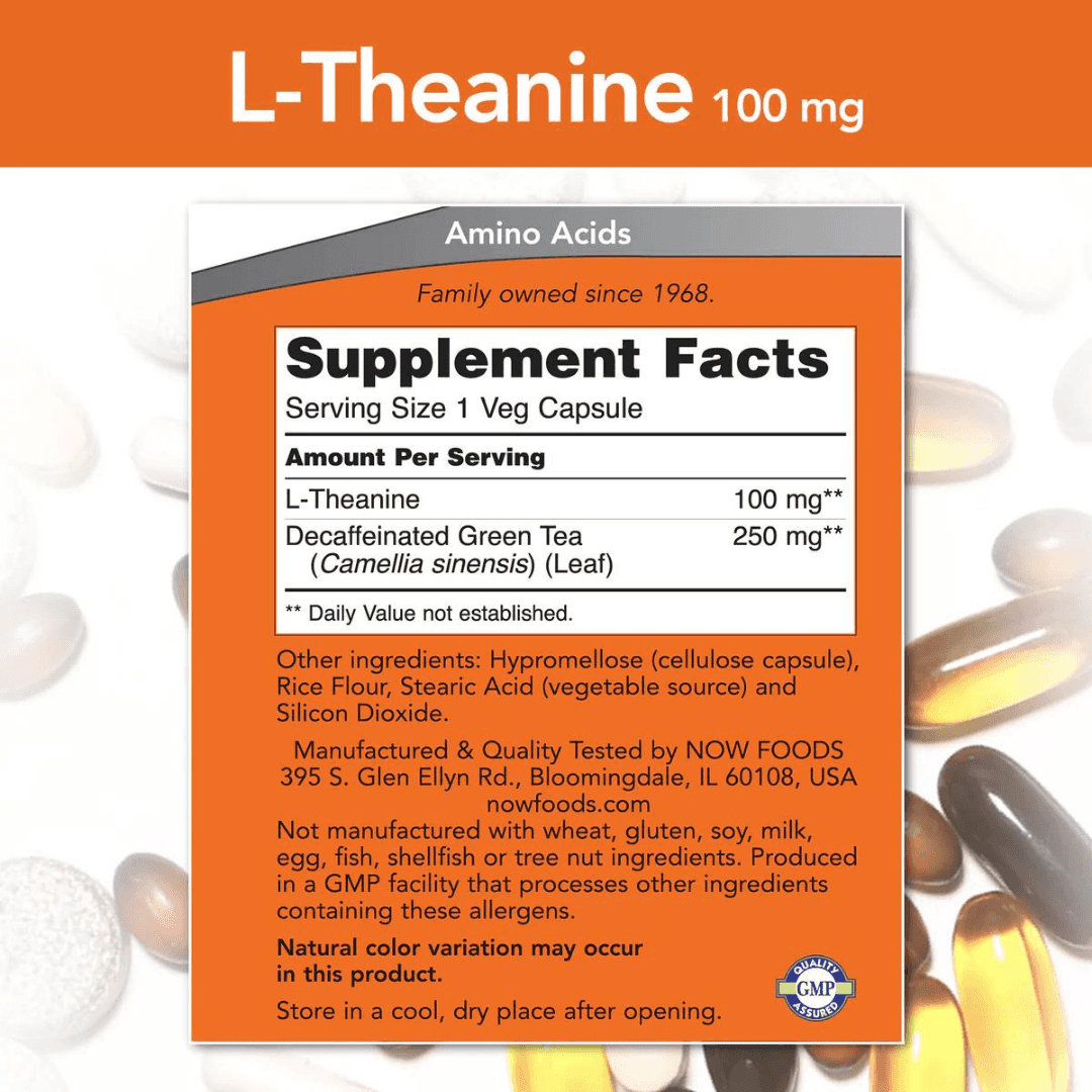 L - TEANINA 100 MG 90 CAPS NOW