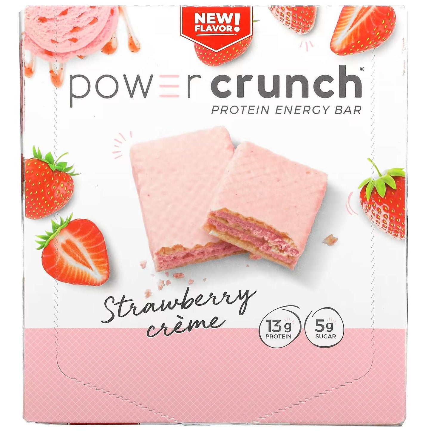 POWER CRUNCH BARRA DE OBLEAS DE PROTEINA SABOR CREMA DE FRESA