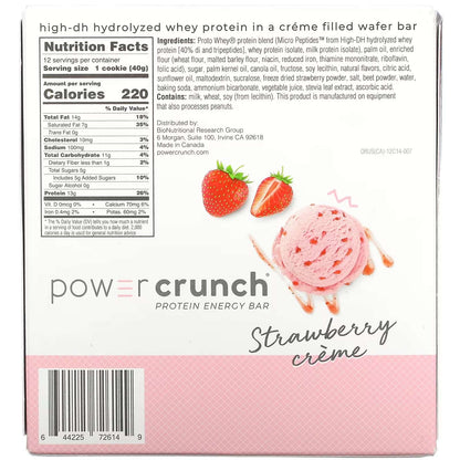 POWER CRUNCH BARRA DE OBLEAS DE PROTEINA SABOR CREMA DE FRESA