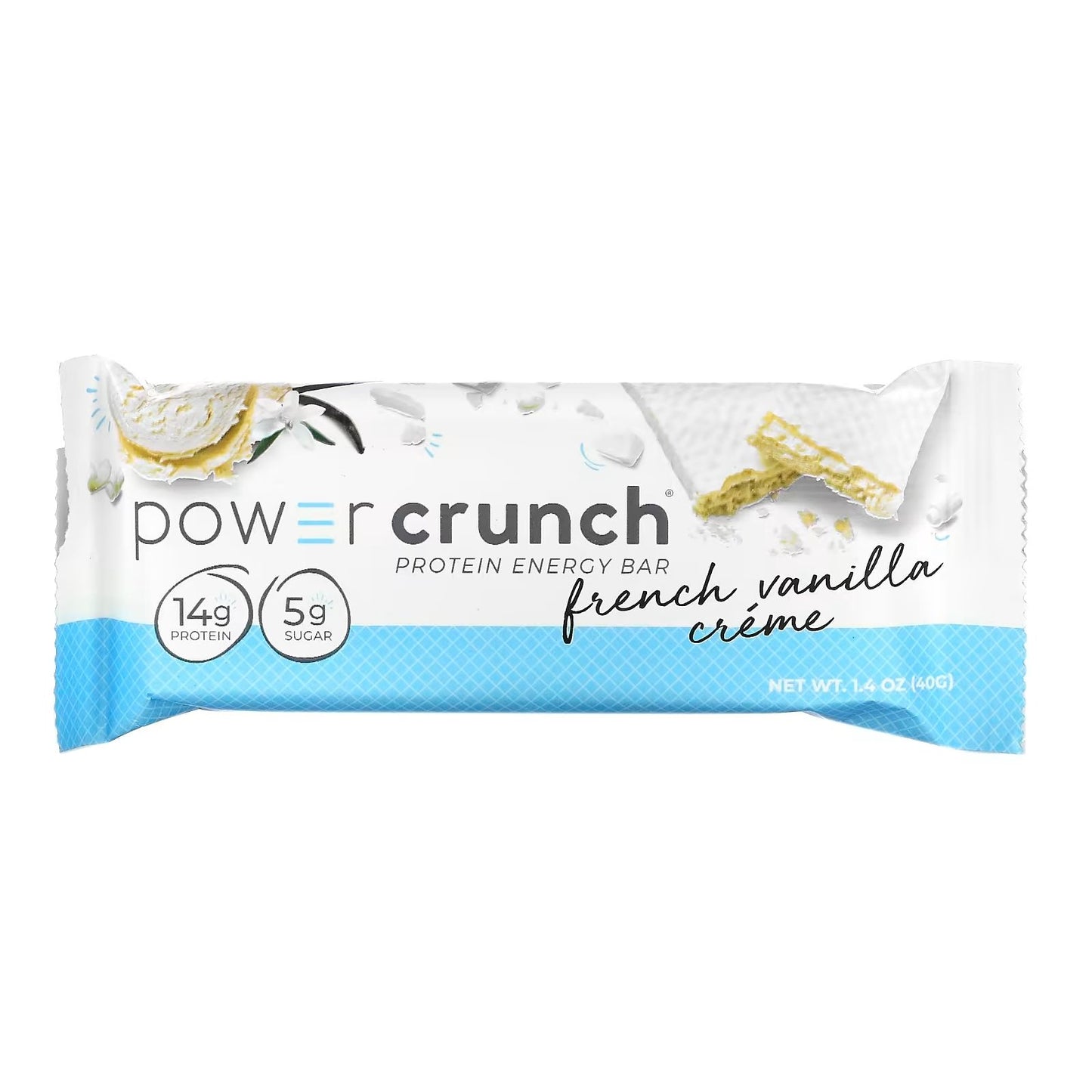 POWER CRUNCH BARRA DE OBLEAS DE PROTEINA SABOR CREMA DE VAINILLA FRANCESA