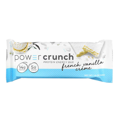POWER CRUNCH BARRA DE OBLEAS DE PROTEINA SABOR CREMA DE VAINILLA FRANCESA
