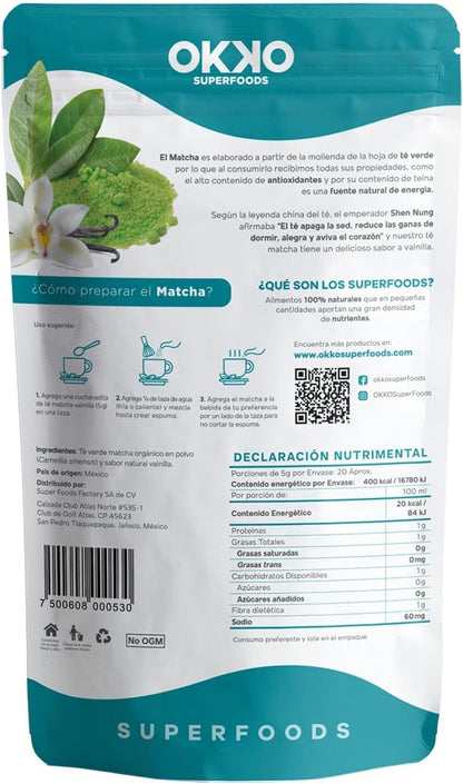 MATCHA VAINILLA 100 GR OKKO