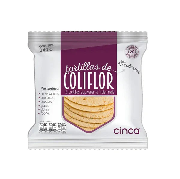 TORTILLAS DE COLIFLOR 240 GR CINCA ENVIO SOLO CDMX