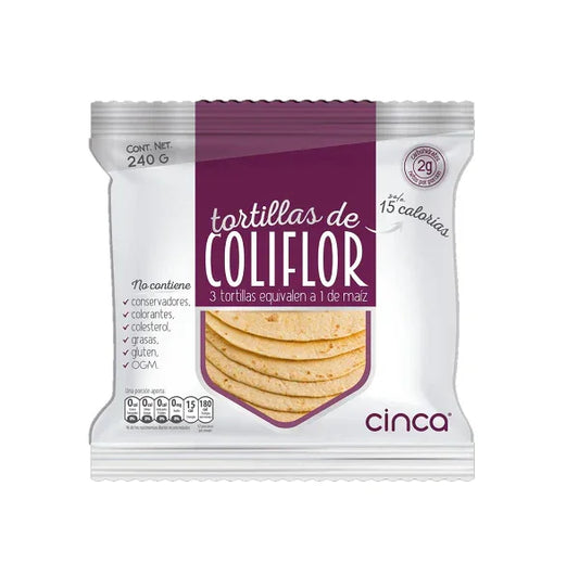 TORTILLAS DE COLIFLOR 240 GR CINCA ENVIO SOLO CDMX