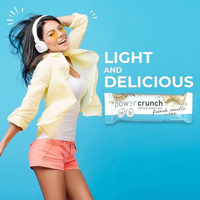 POWER CRUNCH BARRA DE OBLEAS DE PROTEINA SABOR CREMA DE VAINILLA FRANCESA