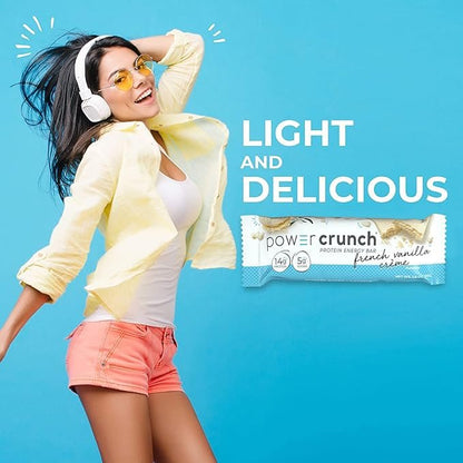 POWER CRUNCH BARRA DE OBLEAS DE PROTEINA SABOR CREMA DE VAINILLA FRANCESA