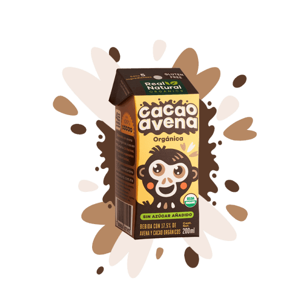 BEBIDA DE CACAO Y AVENA 200 ML SIN AZUCAR REAL NATURAL