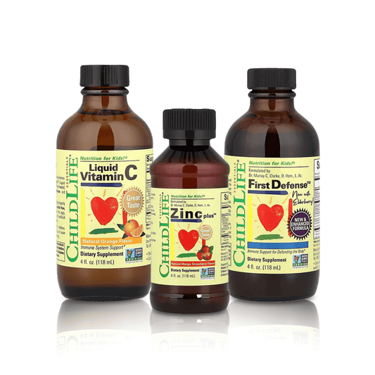 KIT DEFENSA CHILD LIFE INMUNE NIÑOS (VITAMINA C, FIRST DEFENSE, ZINC PLUS)
