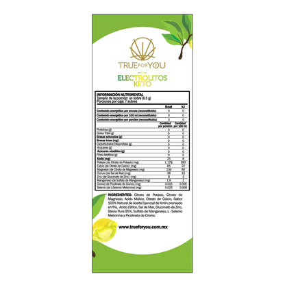 SACHETS CITRUS ELECTROLITOS KETO 7 SOBRES TRUE FOR YOU