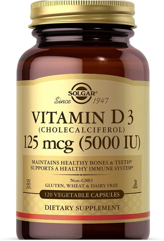 VITAMINA D3 125 MCG 5000 IU 120 CAPSULAS SOLGAR