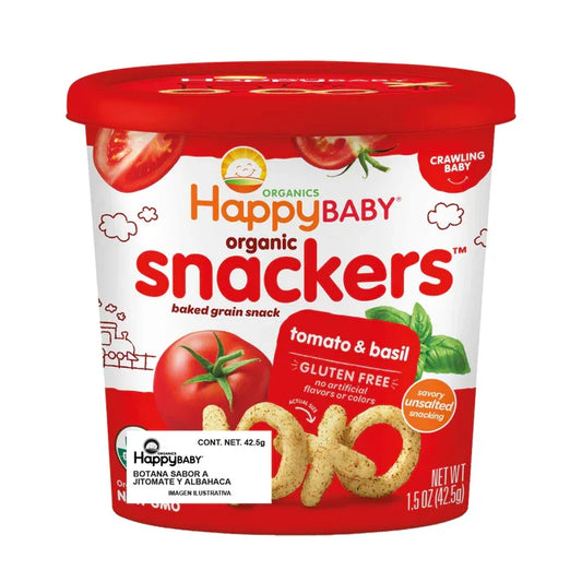 BOTANA SABOR JITOMATE Y ALBAHACA 42.5 GR HAPPYBABY
