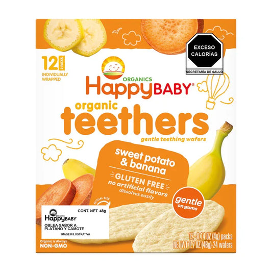 GALLETAS ORGANICAS SABOR PLATANO Y ZANAHORIA 12 PAQUETES HAPPYBABY