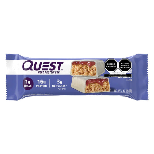 BARRA QUEST HERO SABOR A POSTRE DE MORA AZUL 60 GR