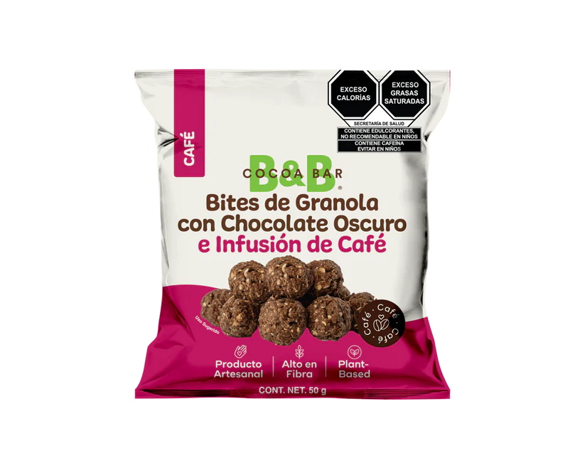 BITES DE GRANOLA CON CHOCOLATE OSCURO E INFUSION DE CAFE