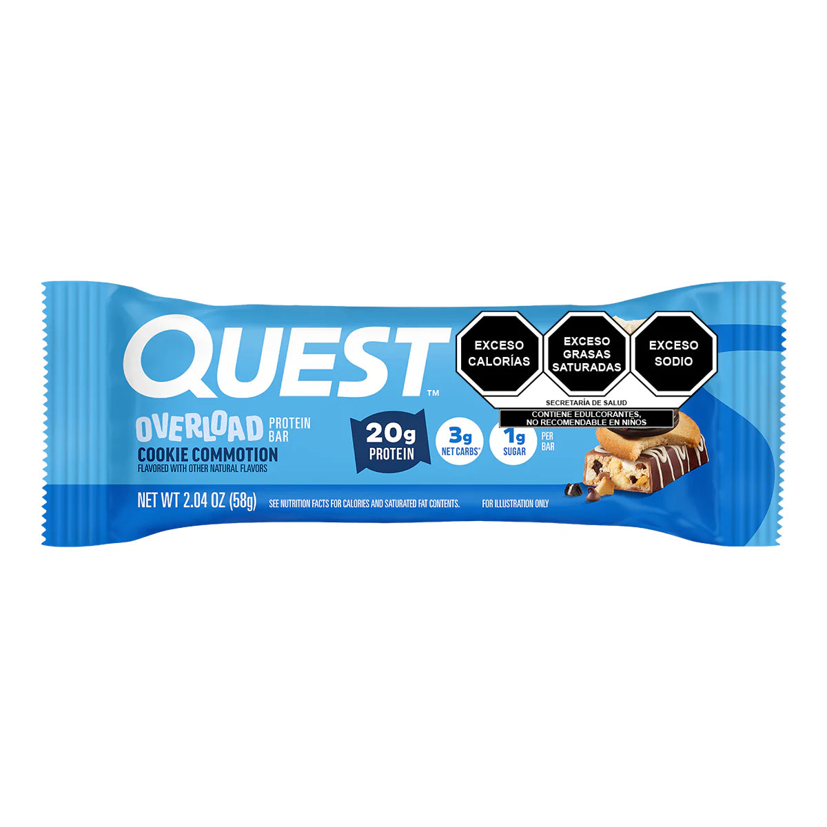 BARRA QUEST OVERLOAD SABOR GALLETAS 55 GR