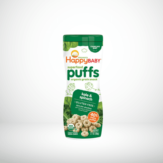 CEREAL INFLADO PUFFS KALE Y ESPINACA HAPPY BABY  60 GR