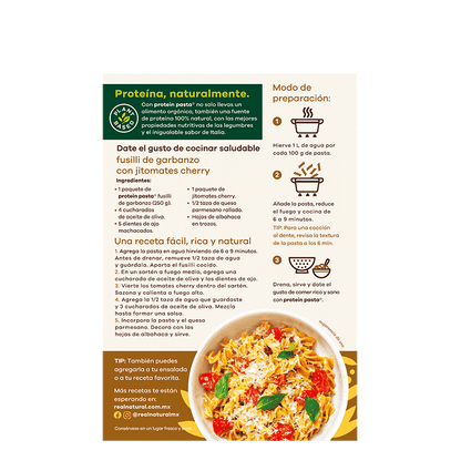 PASTA FUSILLI GARBANZO ORGANICO REAL NATURAL 250 G
