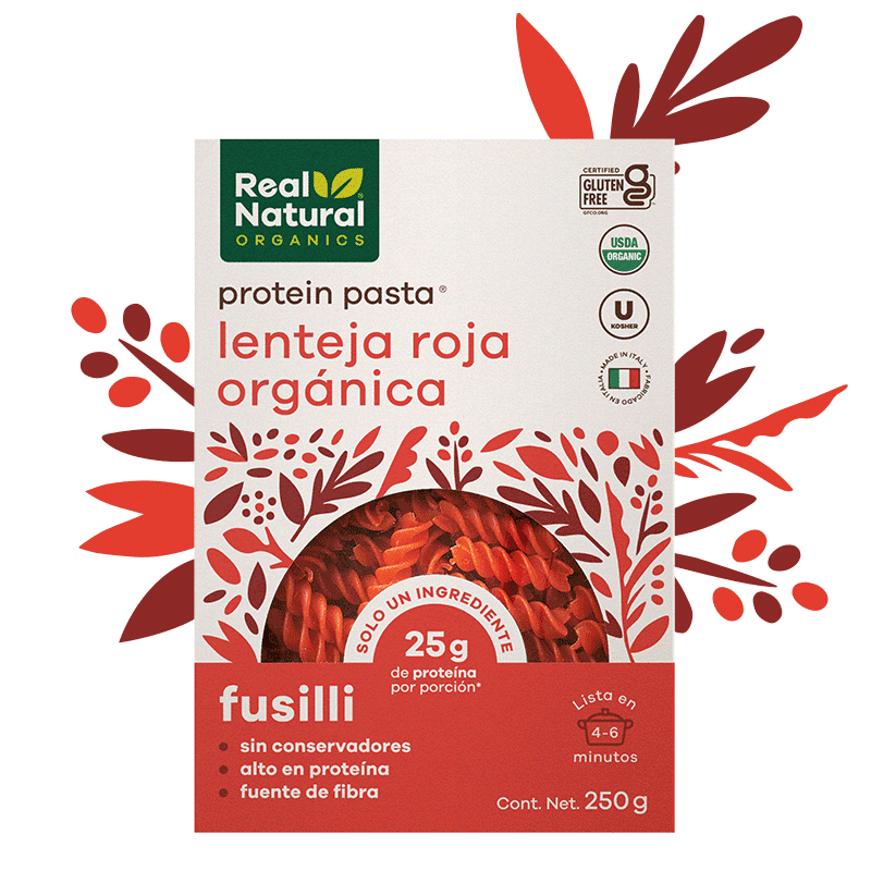 PASTA FUSILLI LENTEJA ROJA ORGANICO REAL NATURAL 250 G