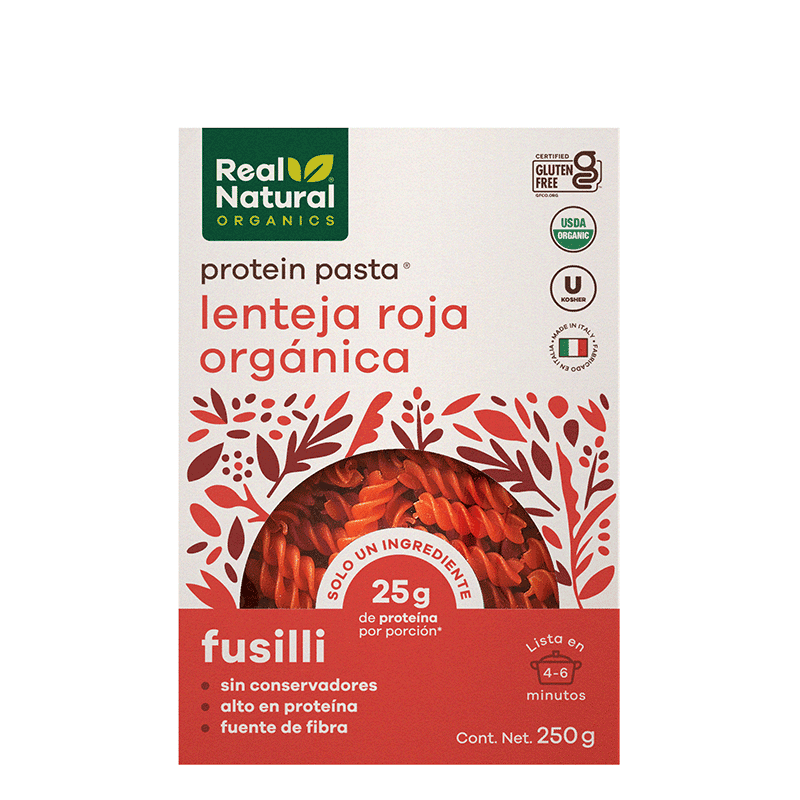 PASTA FUSILLI LENTEJA ROJA ORGANICO REAL NATURAL 250 G