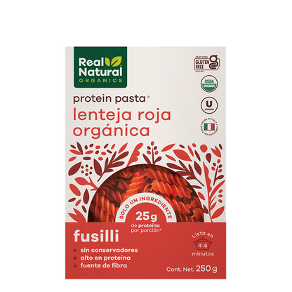 PASTA FUSILLI LENTEJA ROJA ORGANICO REAL NATURAL 250 G