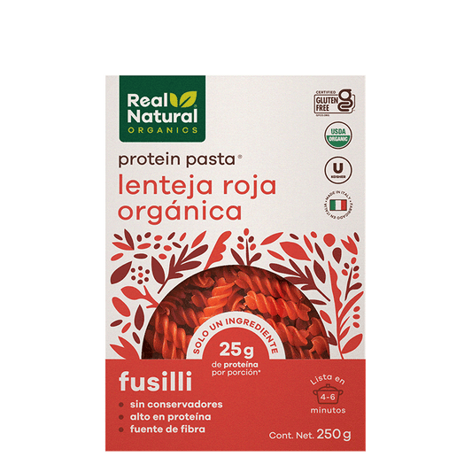 PASTA FUSILLI LENTEJA ROJA ORGANICO REAL NATURAL 250 G