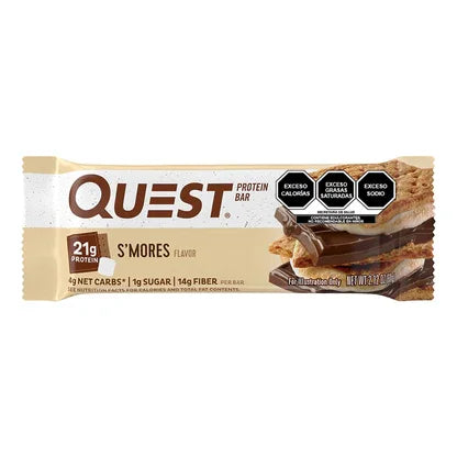 BARRA QUEST SABOR CHOCOLATE, GALLETAS Y MALVAVISCO 60 GR