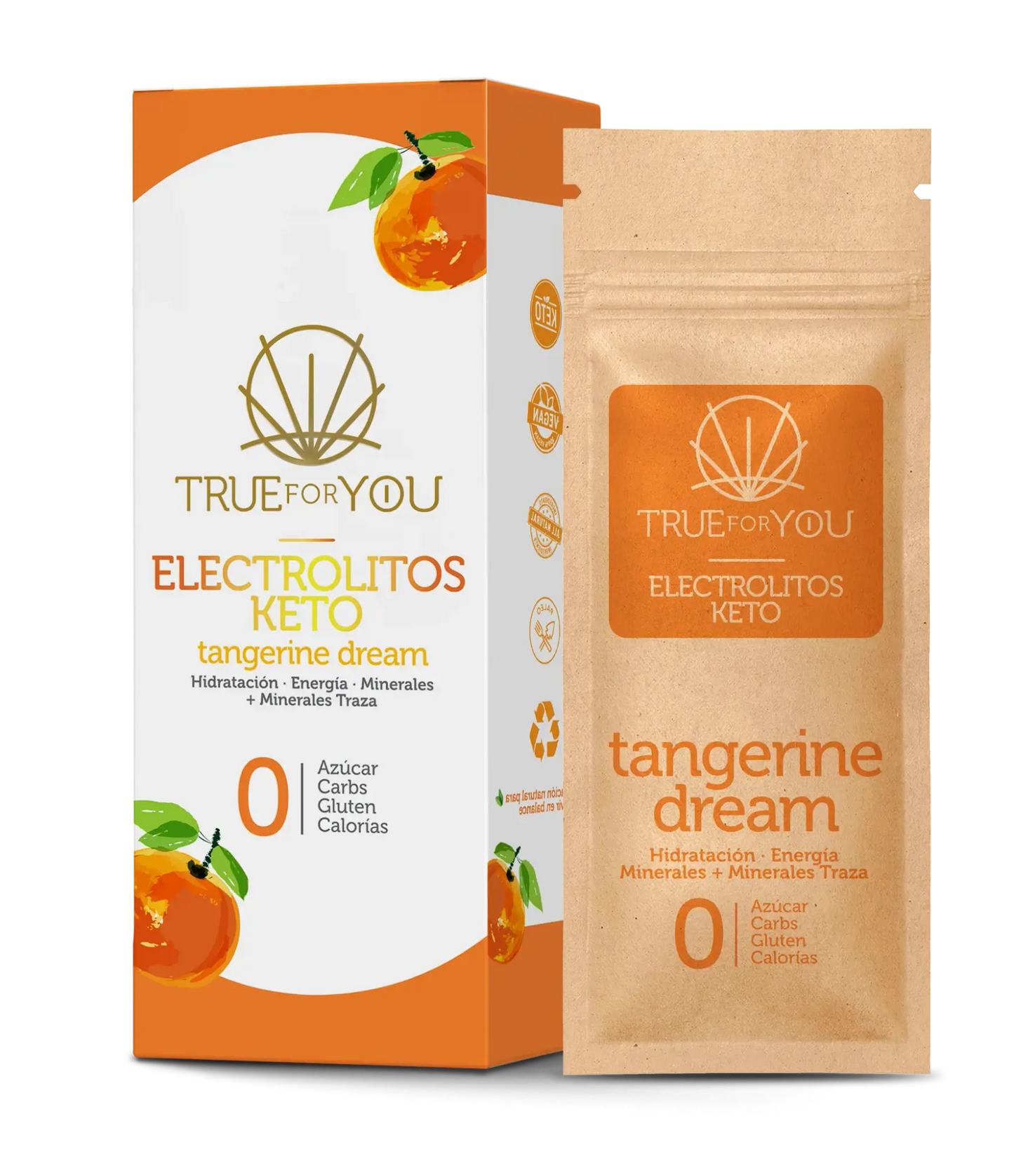 SACHETS MANDARINA ELECTROLITOS KETO 7 SOBRES TRUE FOR YOU