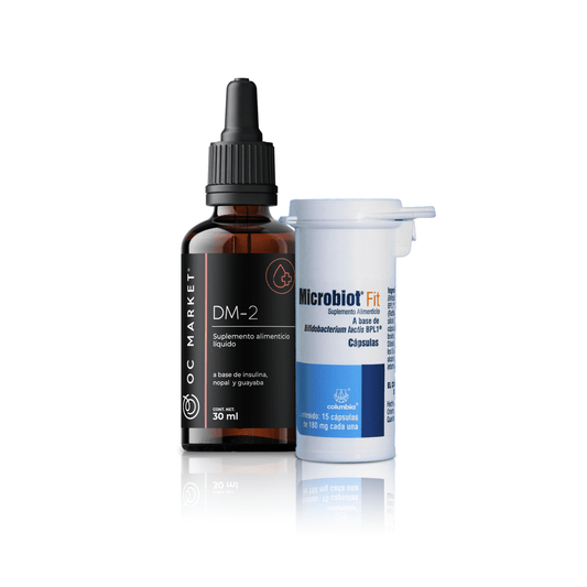 KIT QUEMA GRASA VISCERAL OC MARKET (PROBIOTICO MICROBIOT FIT, DM2 DIABETES)