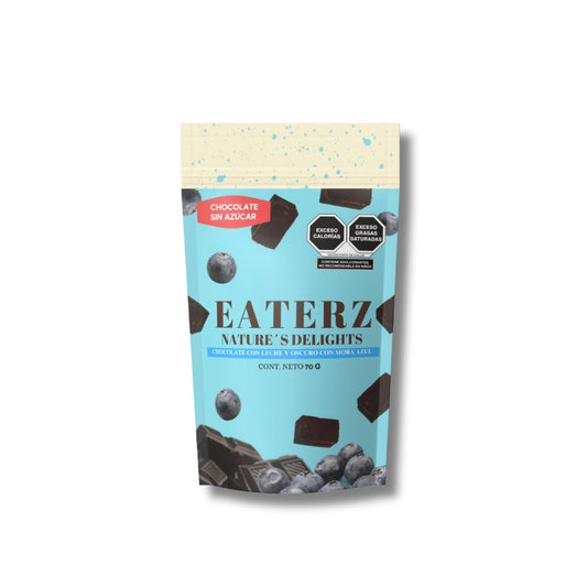 CHOCOLATE CON LECHE MORA AZUL 70 GR EATERZ NATURE DELIGHTS