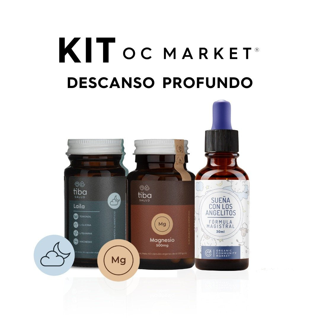 KIT OCM DESCANSO PROFUNDO (TIBA SALUD LAILA, TIBA SALUD OXIDO DE MAGNESIO, GOTAS SUEÑA CON LOS ANGELITOS INSOMNIO)