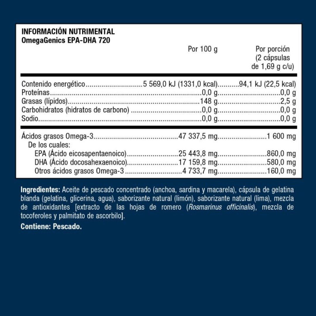 OMEGA EPA DHA-720 60 CAPS ULTRAGENICS METAGENICS SOP