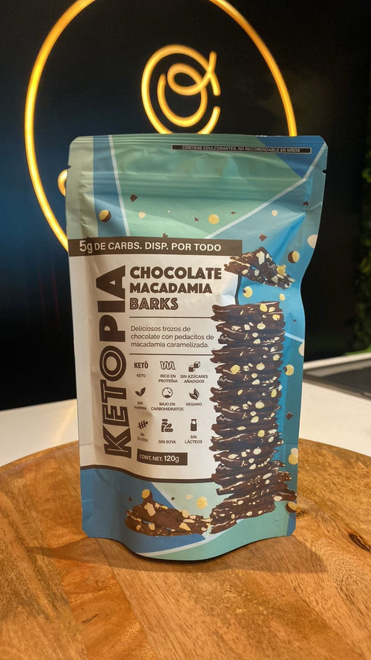 CHOCOLATE MACADAMIA BARKS KETOPIA SECO