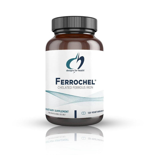 QUELATO DE HIERRO / ANEMIA  FERROCHEL 120 CAPS DESIGNS FOR HEALTH