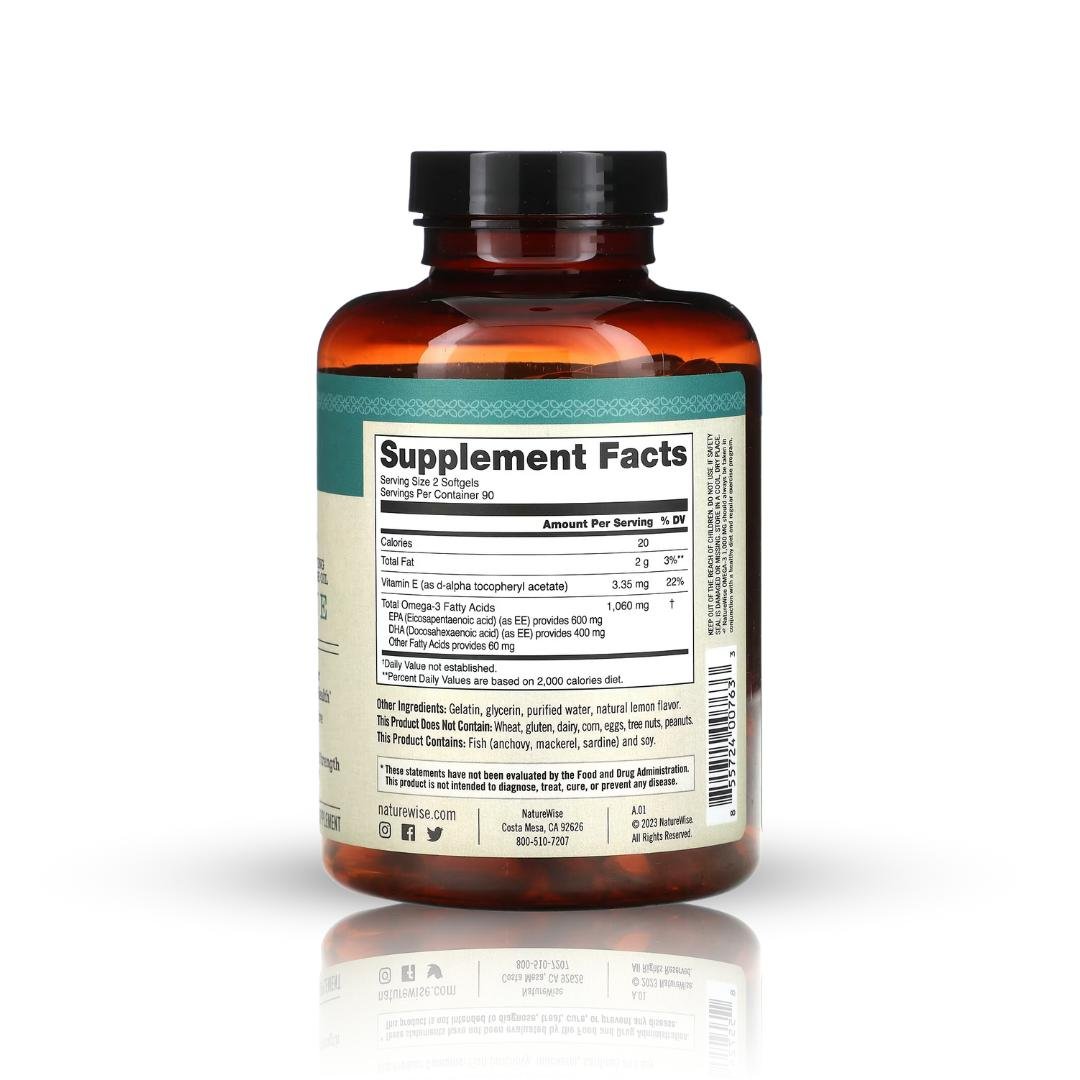 OMEGA-3 1000 MG PLUS VITAMIN E 60 CAPSULAS NATUREWISE
