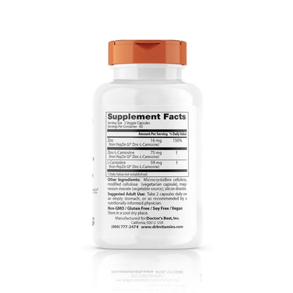 ZINC + L CARNOSINA 120 CAPS (PEPZINGL) DOCTOR`S BEST
